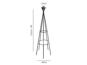 Wigwam Obelisk Coated in Black - 1.2m Tall