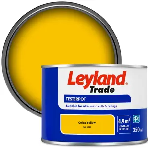 Leyland Trade Vinyl Matt Walls & Ceilings Emulsion Paint Colza Yellow (RAL 1021) 350ml Tester