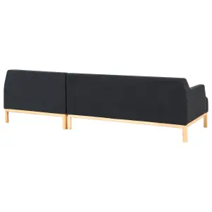 Left-Hand Corner Sofa SOSJO Black Fabric Left Hand