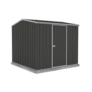 Absco 7.5ft x 7.5ft Reverse Apex Dark Grey Metal Garden Storage Shed