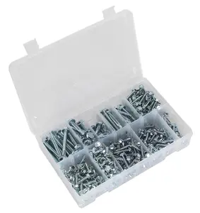 Sealey Self-Drilling Screw Assortment 410pc Hex Head Zinc AB061SDH