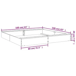 Berkfield Sandbox with Seats Square Solid Wood Douglas