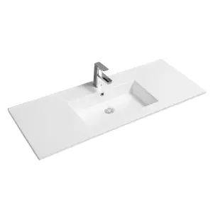 4012 Ceramic 120cm x 45cm Thin-Edge Inset Basin with Rectangular Bowl