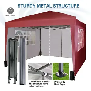 MCC Direct Gazebo  3x3 Pop up with Sides Red