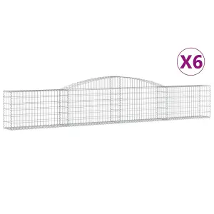 Berkfield Arched Gabion Baskets 6 pcs 400x30x60/80 cm Galvanised Iron