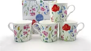 Spring Flowers Bone China Mug (Set Of 4) HERITAGE