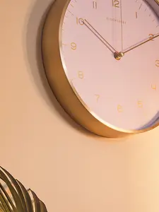 Interiors By Premier Functional And Stylish Gold And Pink Finish Wall Clock, Versatile Indoor Clock, Elegant Clock For Outdoor