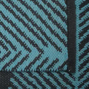 Reversible Area Rug 140 x 200 cm Black and Blue MEZRA