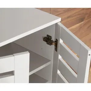 Home Source Oslo 2 Door Shoe Storage Cabinet Unit White