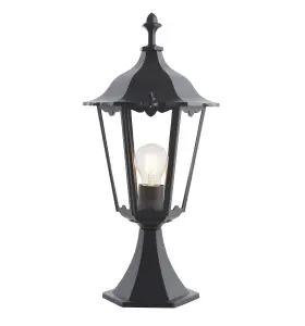 Luminosa Burford 1 Light Outdoor Floor Lamp Matt Black Paint, Glass IP44, E27