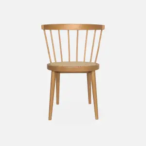 sweeek. Pair of wood and cane dining chairs Nora Natural 54x54x76.5 cm