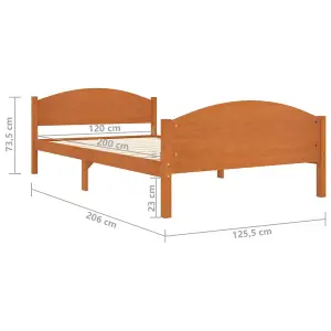 Berkfield Bed Frame Honey Brown Solid Pine Wood 120x200 cm