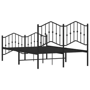 Berkfield Metal Bed Frame without Mattress with Footboard Black 120x190cm