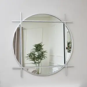 Melody Maison Large Round Silver Wall Mirror 97cm x 97cm