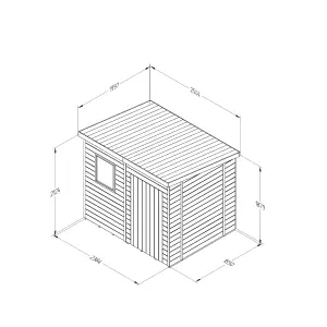 Forest Garden Timberdale 8x6 ft Pent Wooden Shed with floor - Assembly service included