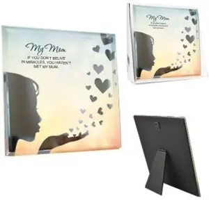 Glass Mirror Hanging Wall Plaque With Stand Box Gift Set Home Reflection Picture My Mum