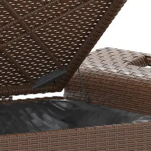 Berkfield Garden Bench with Cushion Brown 116x46x57 cm Poly Rattan