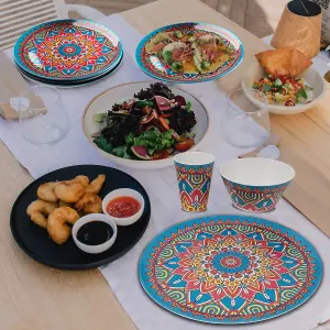 16pcs Melamine Dinnerware Set, Moroccan Design