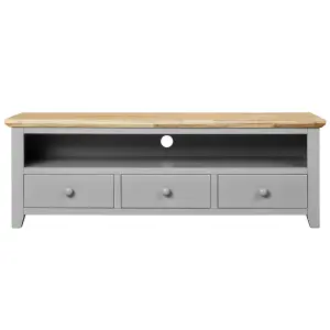 Florence Dove Grey TV Stand with 3 Drawers and Shelf