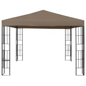 Berkfield Gazebo with LED String Lights 3x3 m Taupe