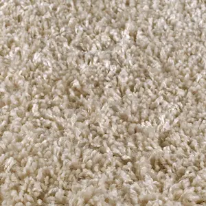 Modern Easy to Clean Light Beige Plain Shaggy Rug for Dining Rug-200cm X 285cm