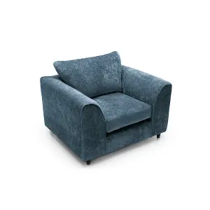 Harriet Crushed Chenille Armchair Chair in  Dark Blue