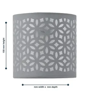 First Choice Lighting Grey Laser Cut 15.5cm Table Lamp Shade