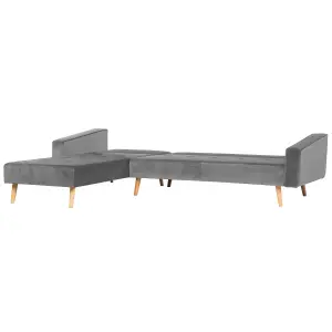 Corner Sofa VADSO Grey Velvet Right Hand