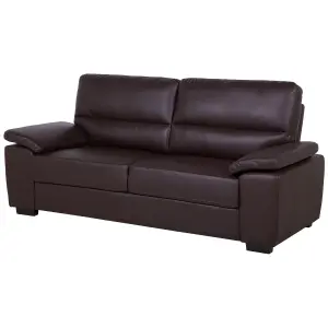 Faux Leather Sofa Set Brown VOGAR