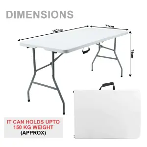 5ft Folding Trestle Table Ideal for Camping, Party, Picnic, BBQ & Garden Use