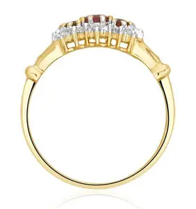 Ruby 0.34Ct And Diamond 9K Gold Ring