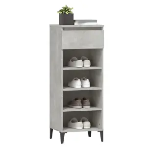 Berkfield Shoe Rack Concrete Grey 40x36x105 cm Engineered Wood