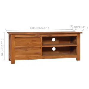 Berkfield TV Cabinet 100x30x40 cm Solid Teak Wood