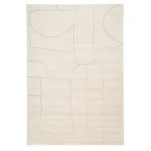 Cream Beige Scandi Style Velvety Soft Rug 190x280cm