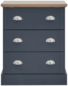 GFW Kendal 3 Drawer Chest Slate Blue