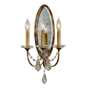 3 Bulb Wall Light Sconce Oxidized Bronze LED E14 60W Bulb