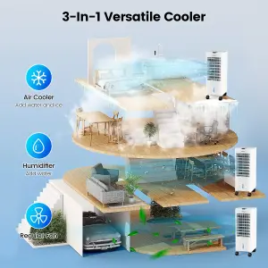 Costway 3-in-1 Portable Evaporative Cooler Fan Humidifier Air Conditioners 3 Wind Speeds