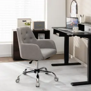 Costway Height Adjustable Office Desk Chair 360 Degree Swivel Task Chair Rolling Accent Chair