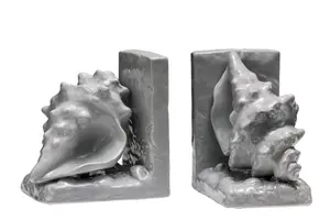 Interiors by Premier Set of 2 Conch Grey Dolomite Bookends