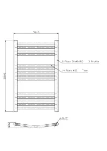 Right Radiators 800x500 mm Bathroom Curved Heated Towel Rail Radiator Warmer Ladder Anthracite