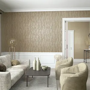 Galerie Natural Opulence Bronze Beige Feathery Tree Wallpaper Roll