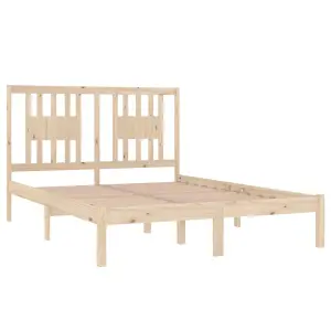 Berkfield Bed Frame Solid Wood 135x190 cm Double