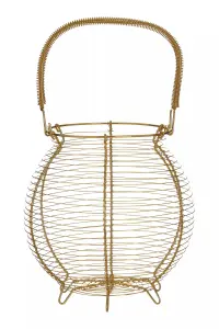 Interiors by Premier Hygge Gold Finish Egg Basket