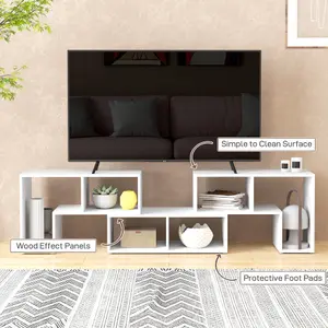 HOMCOM TV Unit for TVs up to 75 Inches, Free Combination TV Stand, White