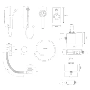 Aqualisa Visage Smart Concealed valve HP/Combi Digital Shower with overflow bath filler & Adjustable head