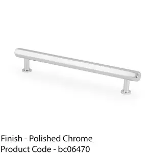 Industrial Hex T Bar Pull Handle - Polished Chrome 128mm Centres Kitchen Cabinet