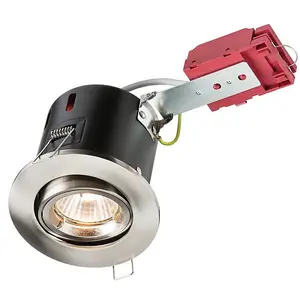 Luminosa Fire-Rated Tilt Downlight Brushed Chrome, 230V 50W GU10 IC