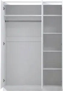 Carlton 3 Door Wardrobe - Soft-Close Hinged Doors And Handleless Push-To-Open Feature Zipcode Design Finish: Matt White