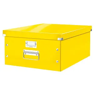 Leitz Wow Click & Store Yellow Storage Box with Metal Handles Large