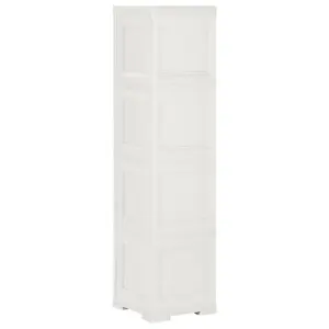 Berkfield Plastic Cabinet 40x43x164 cm Wood Design White